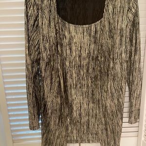 Gold Metallic draped shirt. Size 1X